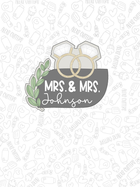 Greenery Mrs. and Mrs. Plaque