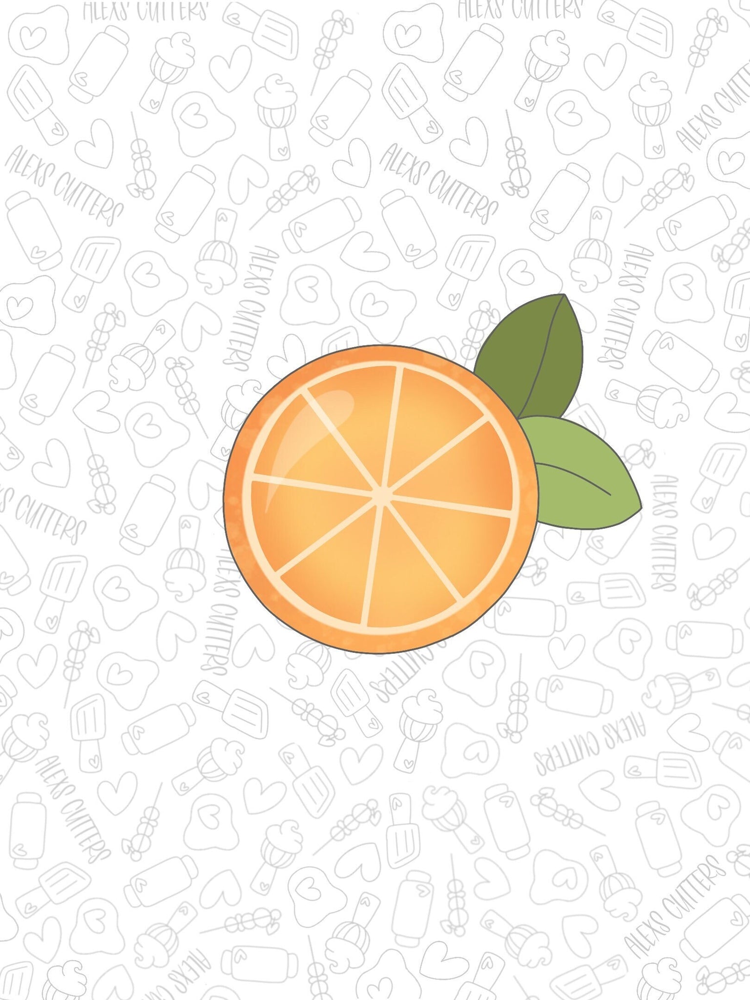 Orange Slice With Leaf