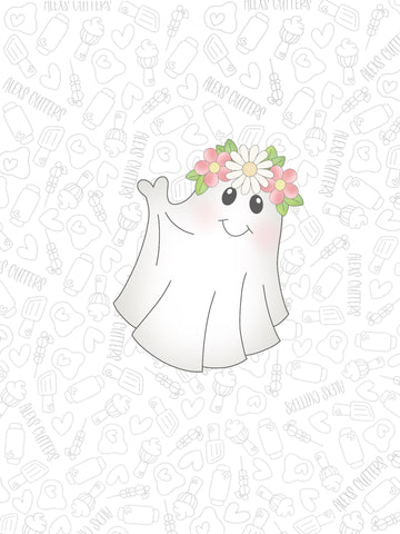 Peace Sign Floral Ghost