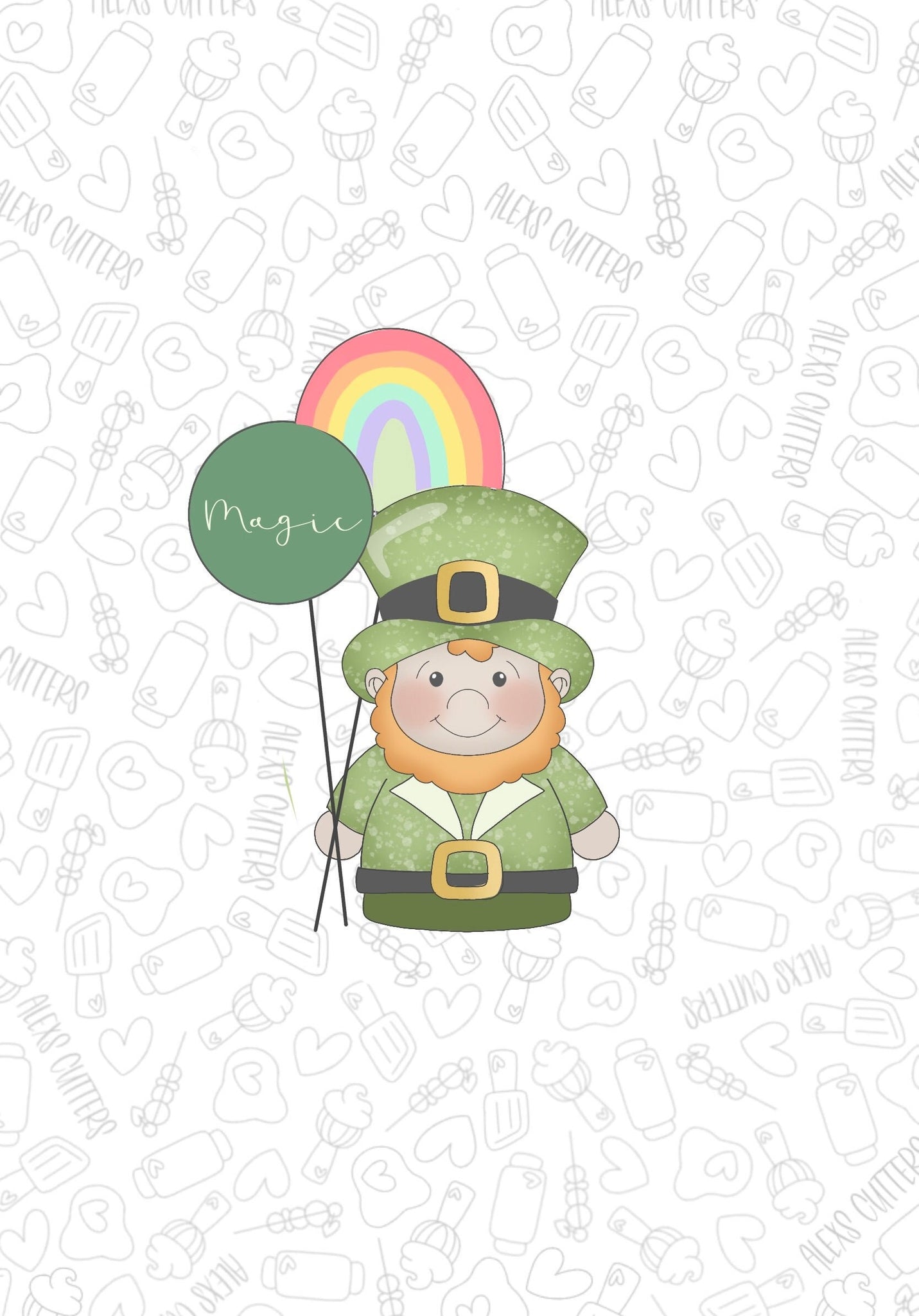 Leprechaun Rainbow Balloon 2023 Cookie Cutter