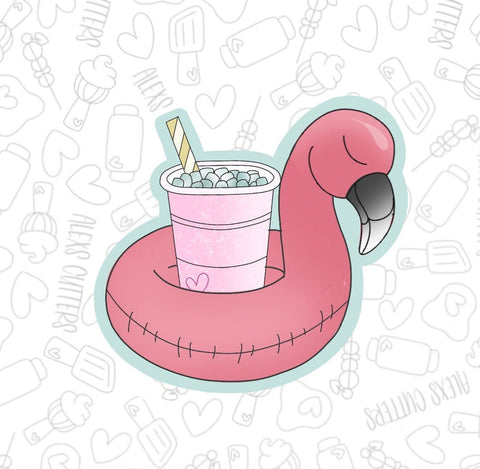 Flamingo drink Float 2023 cookie Cutter